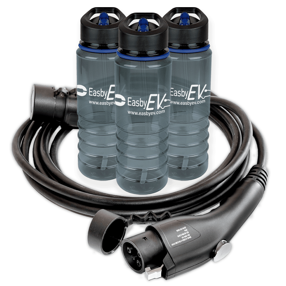 EasbyEV 800ml Water Bottle and Type 1 EV Charging Cable